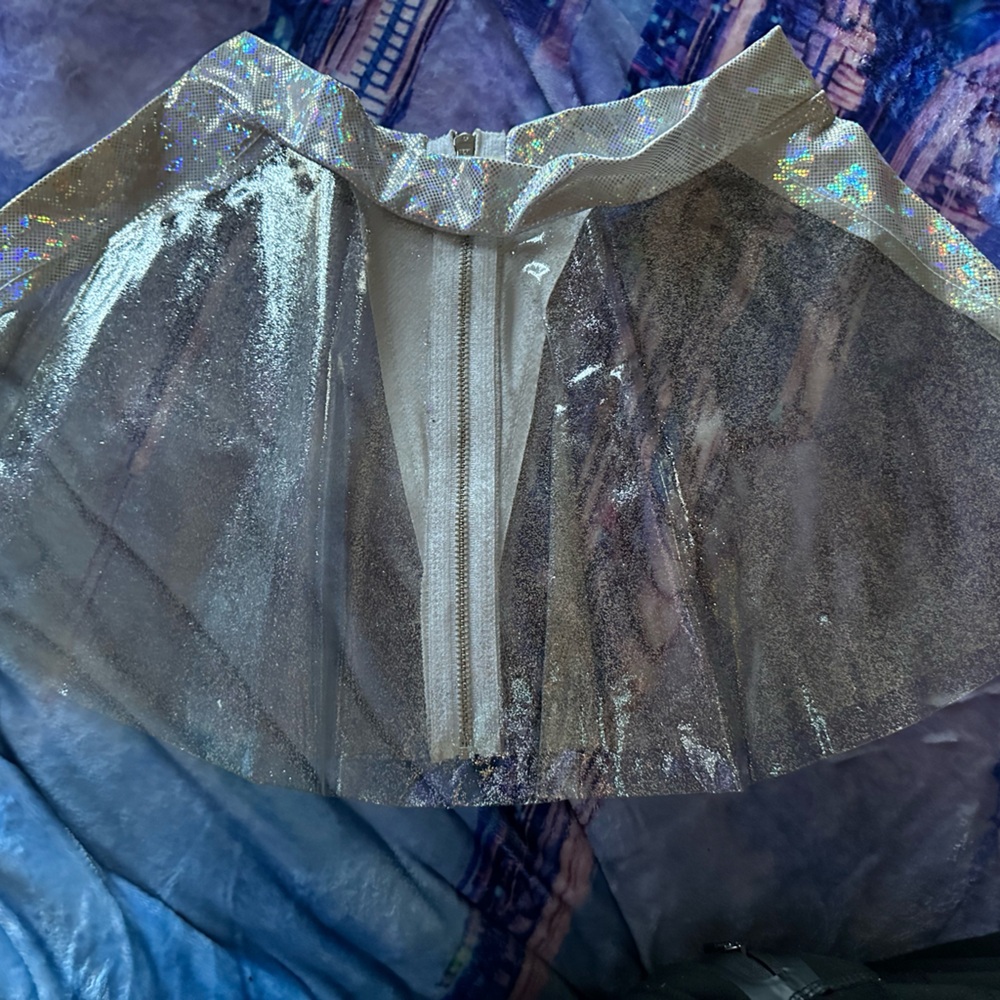 Clear glitter vinyl skater skirt by j valentine